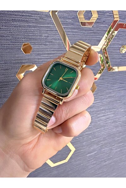 LOOQ ساعة يد نسائية فاخرة بقرص مربع (حزام قابل للتعديل)