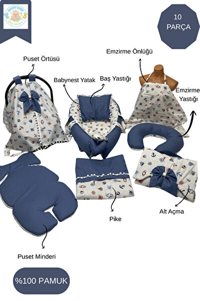 Happy Baby Dikiş Atölyesi 10’lu Babynest Puset Örtüsü Alt Açma Emzirme Yastığ...