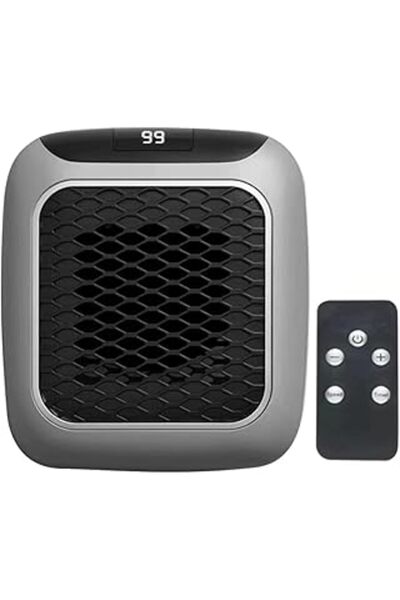 SanalAMCA Store Ayarlanabilir Termostatlı Ve Zamanlayıcılı, Enerji Tasarruflu, 800 W, Mini Fanlı Isıtıcı Priz, Anınd