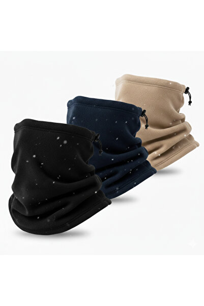 Beevos Set of 3 Unisex Winter Fleece Scarf Beanie Neck Warmer Thermal Neck