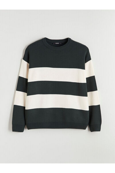 LC Waikiki Peak New Season Crew Neck Striped Men's Knitwear Sweater