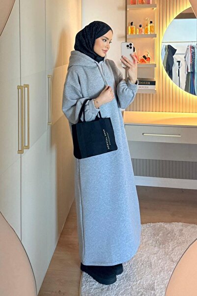 Hazamoda Ada Hooded Dress Gray