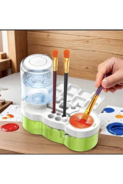 FEYSSHOP Boya fırçası temizleme aparatı ve boya paleti. Otomatik su döngülü.
