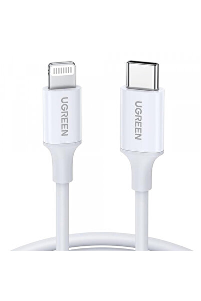 Ugreen Cablu Date si Incarcare USB-C - Lightning US171 (10493), 20W, 1m, Alb