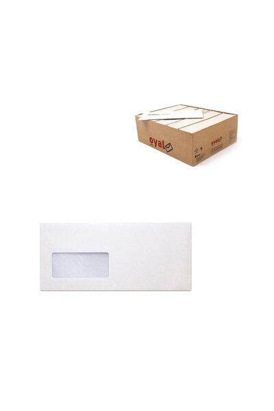 AKSU Envelope Diplomat Window White 110 Gr.Slk K.30004112 7116 Package (500 P...