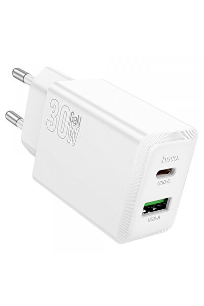 Hoco Incarcator Retea N71, 30W, 3A, 1 x USB-A - 1 x USB-C, Alb