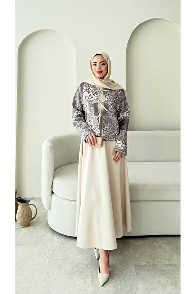 Miraydın Butik Ethnic Patterned Skirted Scuba Suit – Gray