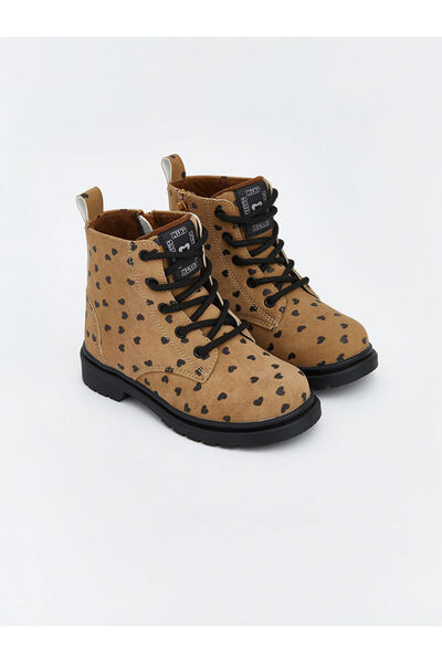 LC Waikiki LCW STEPS Cizme pentru fetiță cu aspect de piele intoarsa bej