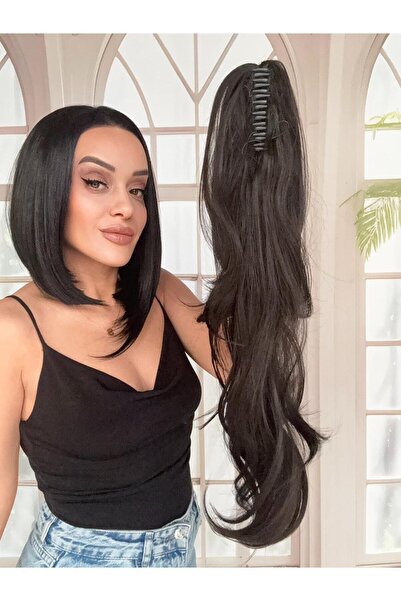 Suzan Peruk Mandallı Tokalı Postiş At Kuyruğu -Tak ve Çık Gerçek Saç Dokusund...