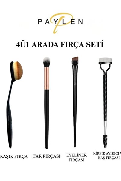 PAYLEN Σετ βουρτσών 4 σε 1 - Βούρτσα κουταλιού - Βούρτσα για σκιές ματιών - Β...