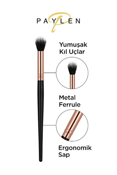 PAYLEN 4Ü1 Arada Fırça Seti - Kaşık Fırça - Far Fırçası-Eyeliner Fırçası-Kirpik Ayırıcı