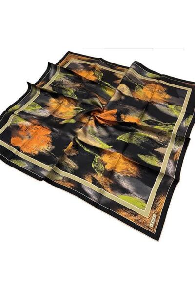 Armine Шовковий шарф 2025 Зима 9240-39 Чорний Сура