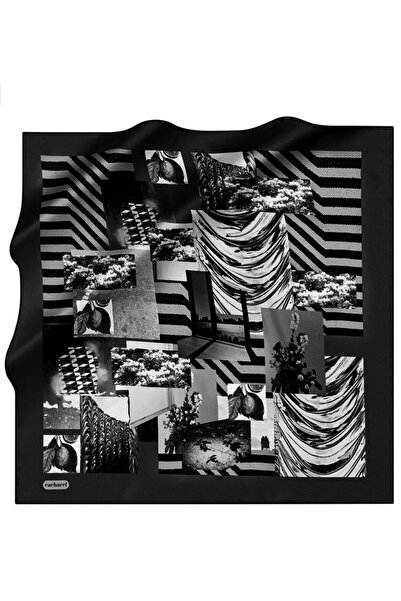 Cacharel Шовковий шарф Twill - 8655313-911 Чорно-сірий