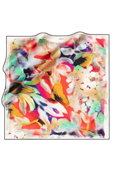 Cacharel Eșarfă de mătase Twill - 8756313-912 Roșu Galben Verde