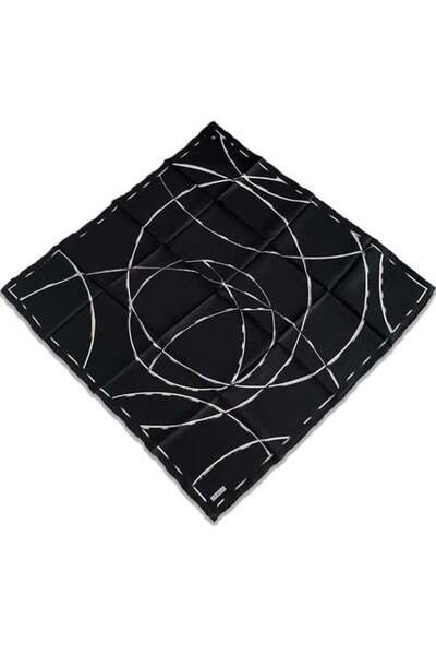 Armine وشاح حريري لصيف 2024 - 9176-81 نسيج قطني طويل أسود