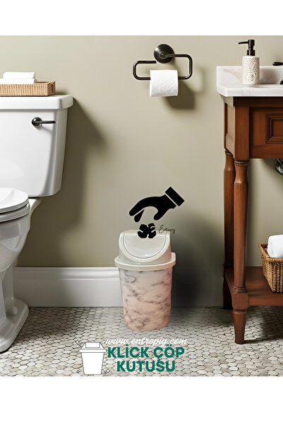 entropiy 2 ADET - Kapaklı Çöp Kovası - 5 Litre - Mutfak, Banyo, Ofis, Ev Şık ...