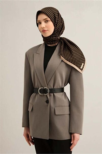 Armine Silk Scarf 2025 Summer - 9345-58 Bitter Brown Twill