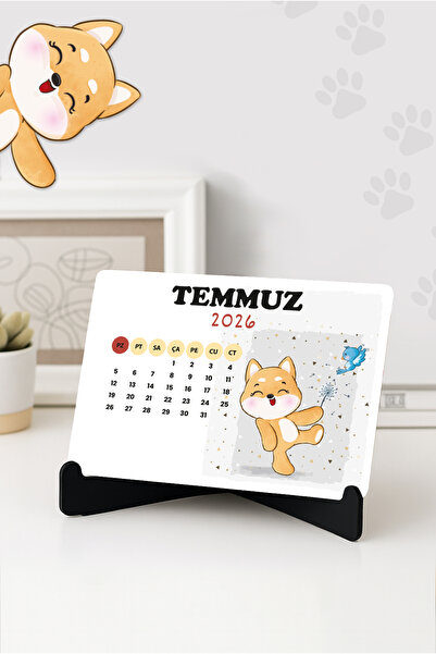 Grafiklas 2026 Ahşap Ayaklı Sevimli Köpek Masa Takvimi – Tatlı Tasarım, Dekor...