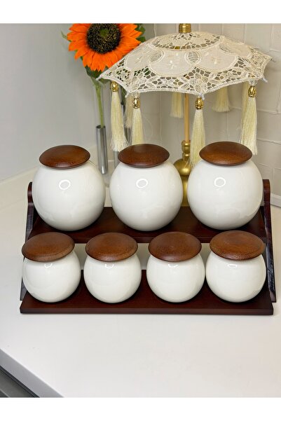 cicizuccaciye طقم توابل روك أكاسيا / بورسلين