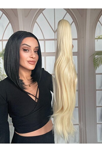 Suzan Peruk Mandallı Tokalı Postiş At Kuyruğu -Tak ve Çık Gerçek Saç Dokusund...