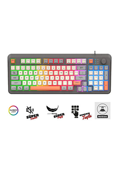 Hietech Oyuncu Klavyesi K82 Numerik Tuş Süper Hafif ve Sessiz Gaming & Office...