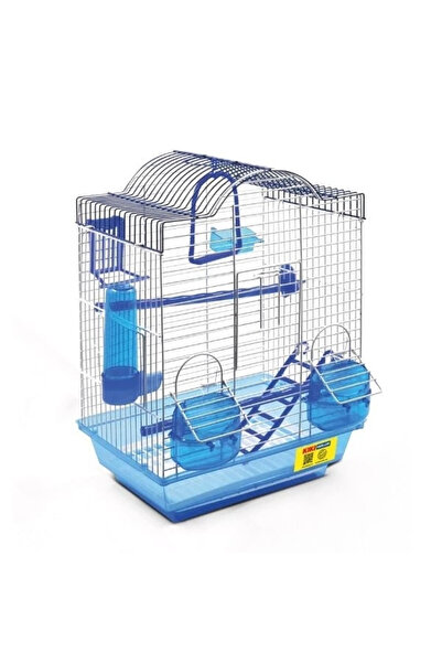 Genel Markalar Beşgen Çatılı Çift Kapılı ve Yemlikli Muhabbet Kuşu Kafesi Ren...