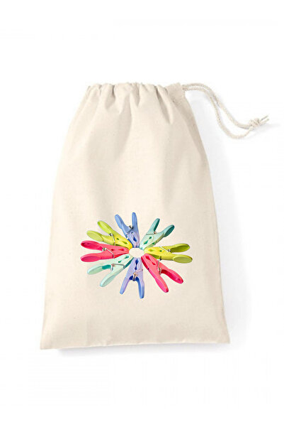 Elbasan Tekstil Ham Bez Çamaşır Mandalı Kesesi 20 x 30 cm Organizer