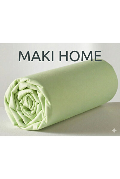 Maki Home طقم ملاءات سرير مطاطية فردية من ماكيتكس، مصنوعة من القطن بنسبة 100٪، باللون الأخضر الفستقي، مقاس 120×200+50×70