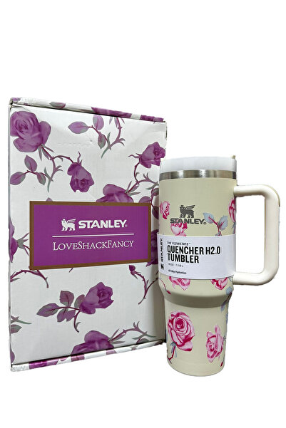 Stanl كوب Love Shack Fancy H2.0 Flow State سعة 40 أونصة بنقشة الورد الأزرق