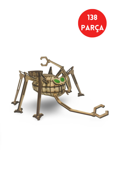 ALGWOOD Steampunk Örümcek Robot Ahşap Maket Kiti–138 Parça 3D Puzzle Mekanik ...
