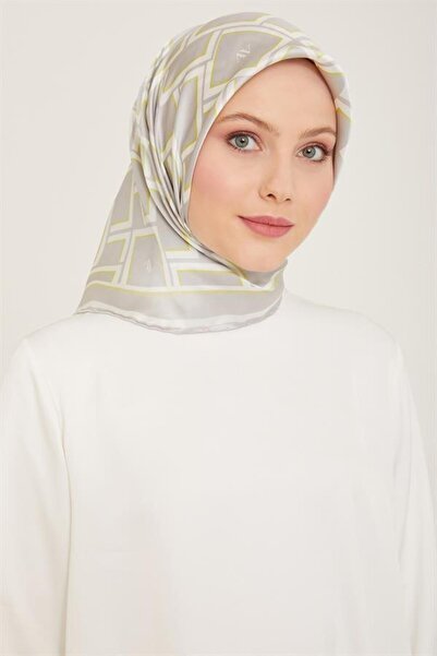 Armine وشاح حريري صيف 2024 - 9132-55 رمادي أخضر تويل
