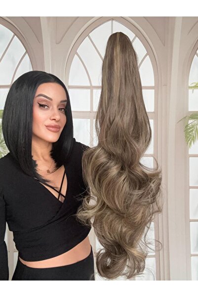 Suzan Peruk Mandallı Tokalı Postiş At Kuyruğu -Tak ve Çık Gerçek Saç Dokusund...