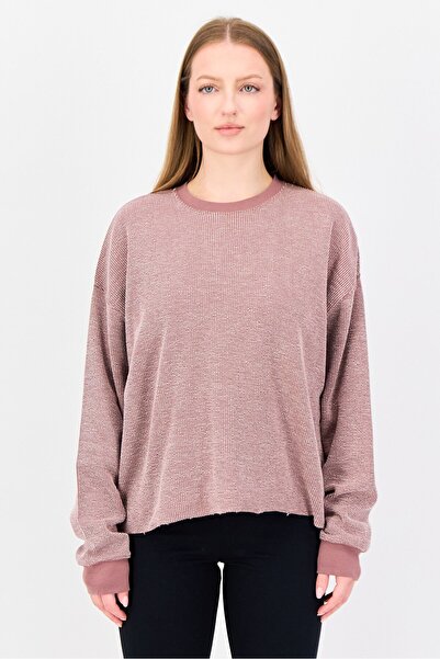 Nike Women Sportswear Fit Long Sleeve Yoga Sweatshirt, Mauve