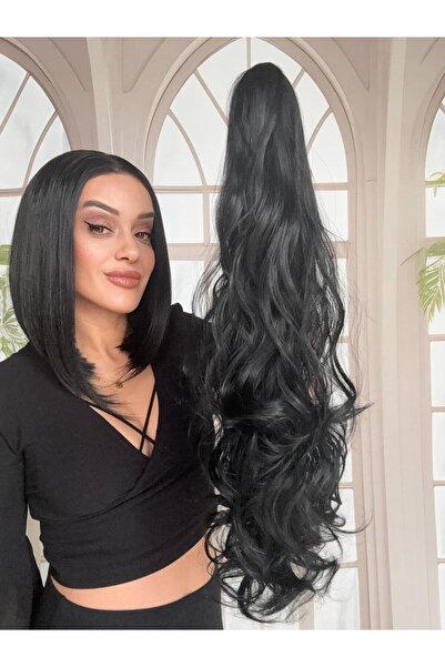 Suzan Peruk Mandallı Tokalı Postiş At Kuyruğu -Tak ve Çık Gerçek Saç Dokusund...