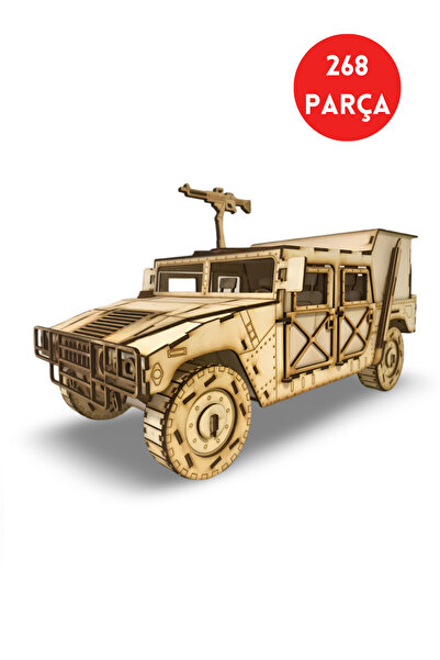 ALGWOOD Zırhlı Askeri Keşif Aracı Ahşap Maket Kiti–268 Parça 3D Puzzle Büyük ...
