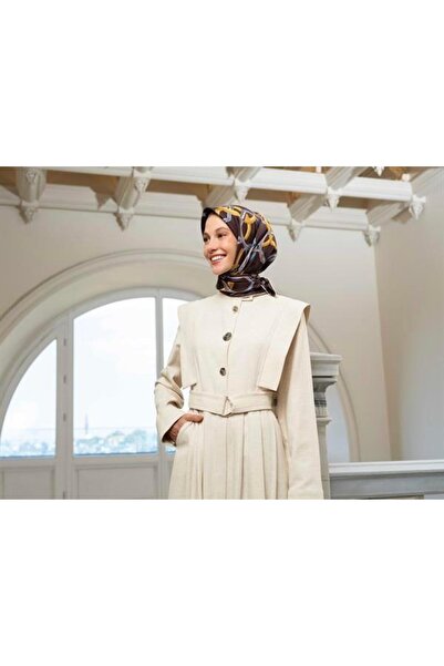 Armine Шовковий шарф 2025 Зима - 9203-38 Кавовий твіл