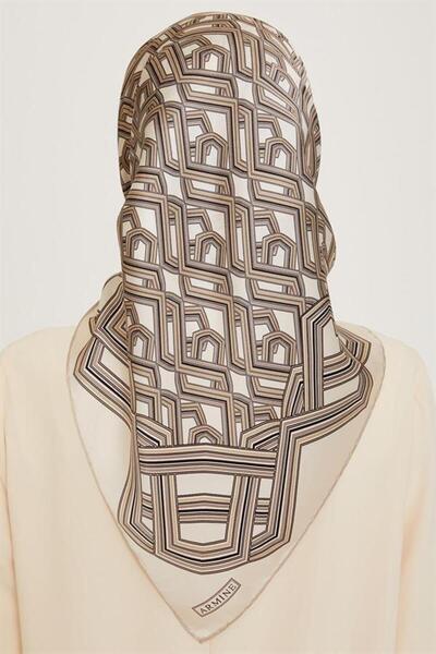 Armine Eșarfă de mătase 2025 iarnă - 9213-38 crem twill