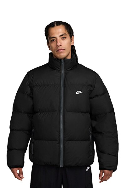 Nike Men's Coat Jacket m Nk Tf Club Puffer Jacket 650 Black Men's Puffer Jacket