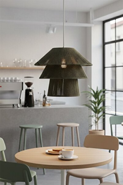 afralya home AFRALYA 3lü Katlı Bohem Avize Handmade Kafe Avizesi/ Modern Aviz...