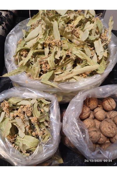 TARIMSAN DOĞAL 2'li Kış Paketi Ihlamur ve Ceviz (1 kilo kabuklu ceviz+80 Gr.Ihlamur)