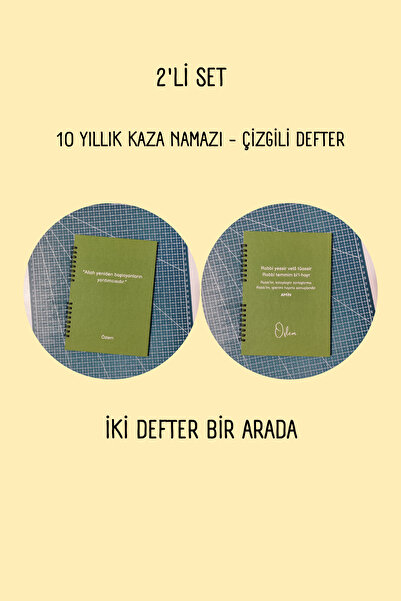 beticraft 10 yıllık kaza namazı ve çizgili defter, not defteri, çizelge defte...