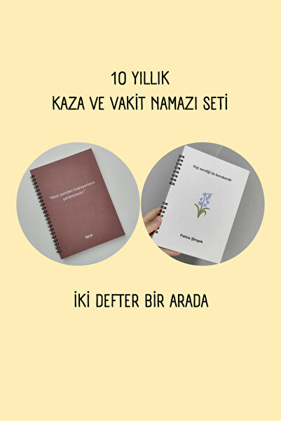 beticraft 10 Yıllık kaza namazı ve 10 yıllık vakit namazı, 2'li set, Defter, ...