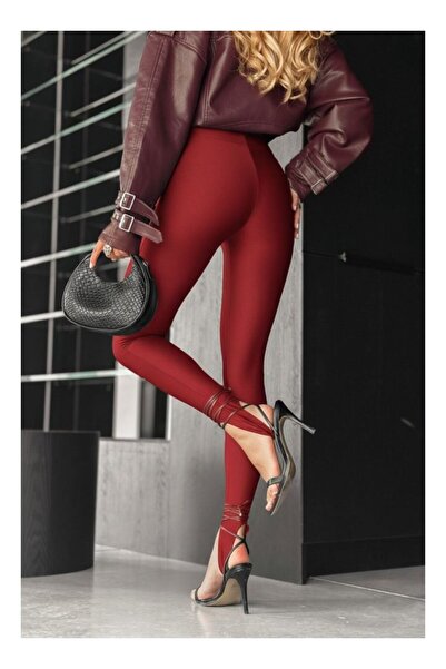 byasafkids سروال نسائي ضيق ذو خصر عالٍ وكعب ذهبي