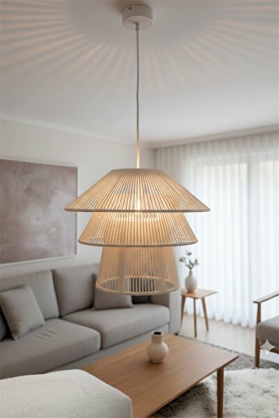 afralya home AFRALYA 3lü Katlı Bohem Avize Handmade Kafe Avizesi/ Modern Aviz...