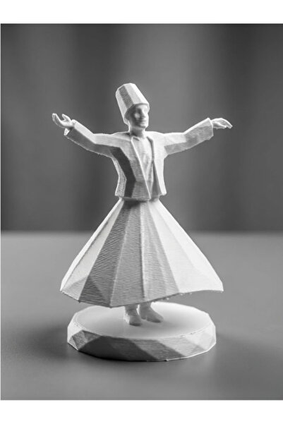 Leerybee 3D Tasarım Low Poly 13cm Semazen Heykeli - Minimalist Ev ve Ofis Dek...