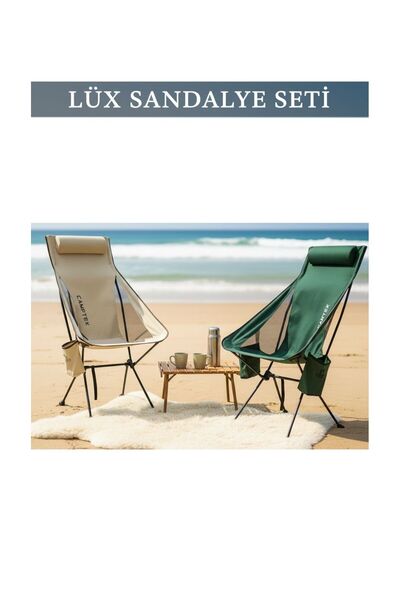 kamptek kamp teknolojisi Kamptek Lüks Katlanabilir Kamp Sandalyesi Seti - Baş...