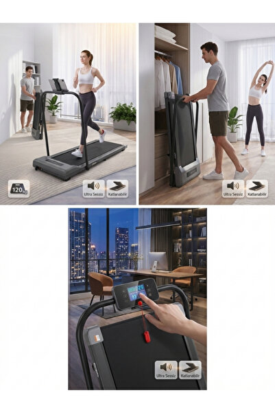 Arya Akıllı Koşu Bandı | Katlanabilir & Ultra Sessiz | 120 KG Taşıma Kapasite...