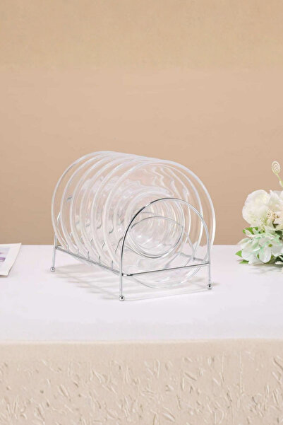 Generic Three-tiered glass serving stand with an elegant metal frame