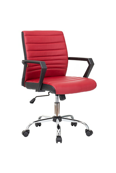QMOBILI ERGOS office chair White, eco-leather, fixed PP handles, balance mechanism, chromed metal base