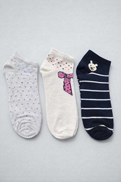 KAYLANIN DÜNYASI Women's Size 36 Women's Ballet Socks Colorful Patterned Daily Wear One Pack